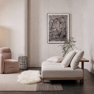 Loveseat minimalista de terciopelo para Villa, cómodo sofá interior de madera sin brazos con asiento súper profundo y asiento relleno de esponja - Product Image 6