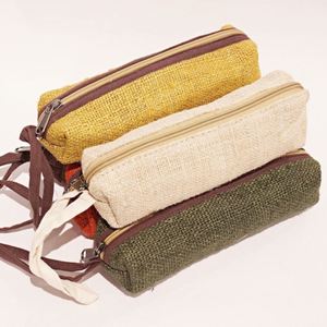 Estuche para Lápices Multicolor de Cáñamo y Algodón con Cremallera, Ecológico, Reciclable, Duradero, de Gran Capacidad, con Asa, Personalizable y Bonito - Product Image 1