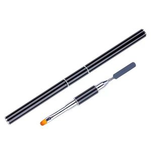 แปรงอะคริลิคสองหัว 2 in 1 ด้ามจับสแตนเลส สำหรับต่อเล็บเจล UV สร้างเล็บ ตกแต่งเล็บ ใช้ในร้านทำเล็บ อุปกรณ์ทำเล็บ - Product Image 6