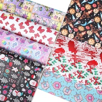 Tissu en similicuir PVC 18x53 pouces, motif imprimé personnalisé, design texturé classique, pour bagages et sacs de shopping