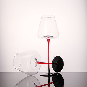 Venta al por mayor 15oz 24oz cristal 510ml OEM logotipo personalizado barato tallo rojo copa de vino tinto copas de vino tinto - Product Image 2