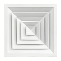 Diffuseur de plafond carré en aluminium personnalisable pour climatisation et ventilation centralisées, directement de l'usine