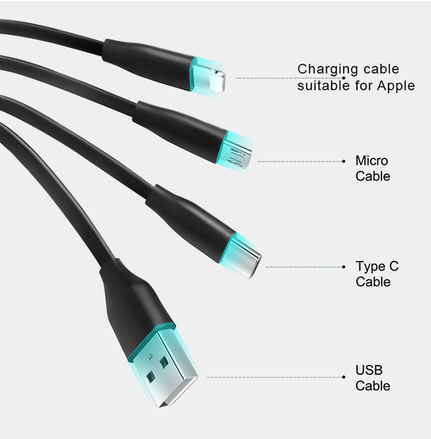 The Most Top Selling Products Oem Charger Cable for Phone Mobile 3 in 1 Data Cables Fast Charging