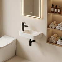 Lavabo mural personnalisé en céramique pour petits espaces – Sanitaire de salle de bain