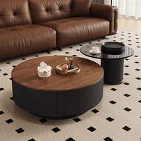 Table basse en bois massif couleur noyer de style chinois, plateau en marbre, écologique, durable, luxe léger, simple, haut de gamme, pour petit appartement