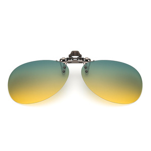 <b>Clip</b>-On Sunglasses Resin Lens UV400 Anti Glare Day Night Use Unisex Metal <b>Frame</b> - Product Image 2