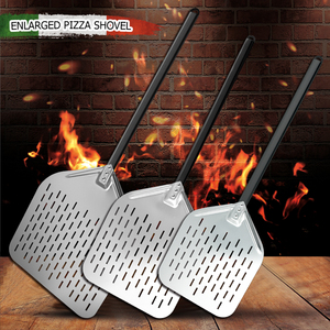 Pala <span class=keywords><strong>de</strong></span> Pizza <span class=keywords><strong>de</strong></span> Aluminio Perforada con Mango Extendido, Paleta Giratoria Rectangular para Hornear Pizza (14 x 12 Pulgadas) - Product Image 4