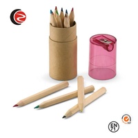 Lot de 12 crayons populaires en bois de couleur 3.5 "avec taille-crayon à vendre