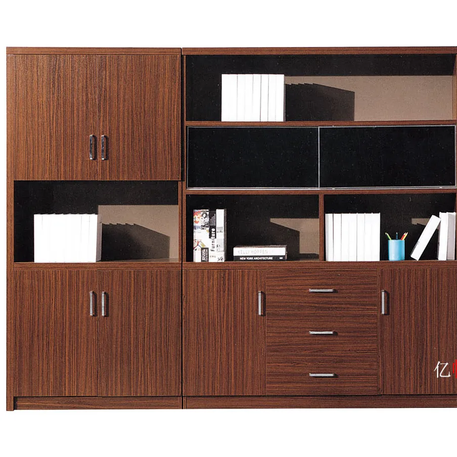 Office Furniture Tall Cabinet School Office Wooden File Cabinet with Drawers and Shelves