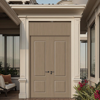 Porte extérieure double en polymère avec design moderne et surface finie pour maison, villa, chambre, supermarché, école, hôtel
