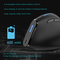 Souris verticale ergonomique rechargeable USB LED rétroéclairée ZELOTES F-36A pour droitiers, souris sans fil 2.4G pour ordinateur portable