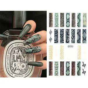 Adesivo de manicure para arte em unhas, adesivos estampados de animais, zebra, estêncil, modelo de pele selvagem, decalque esmalte, faça você mesmo, barato