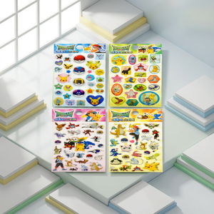 pokemon Sun and Moon Epoxy Stickers 4 PCS Set Korean Cute Character Glossy Dome Deco Sticker <b>Diary</b> Phone <b>Kids</b> Anime Wholesale - Product Image 1