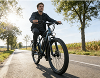Vélo électrique de montagne 36V 350W, moyeu arrière, 7 vitesses, freins à disque doubles sans balais, batterie lithium haute vitesse dissimulée, autonomie 60 km
