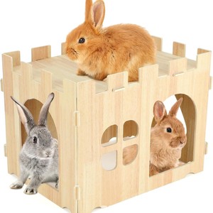 Casa Modular de Madera para Conejos, Desmontable, Refugio Interior para Mascotas, Tamaño Pequeño, Multifuncional, Caseta para Hámster - Product Image 1