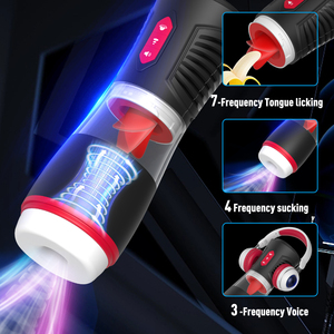 Masturbatore Maschile Elettrico in Silicone con Funzione di Leccata della Lingua, 3 Modalità di Suzione + 7 Modalità di Leccata, Giocattoli Sessuali per Uomini - Product Image 5