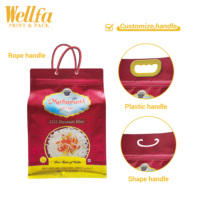 Sacs d'emballage sous vide en plastique transparent avec poignée, pour riz basmati, avec fenêtre, thermoscellés, personnalisés avec logo, 5 kg, 10 kg