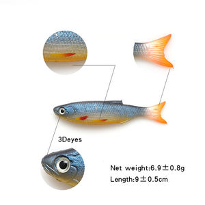 Nouveau design 3D Swing Roach Shad <span class=keywords><strong>leurre</strong></span> souple 9cm/7g artificiel PVC caoutchouc requin poisson pour la carpe brochet pêche bar Shad rivière utilisation - Product Image 2