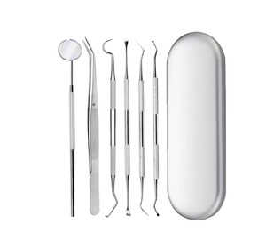6 PCS thiết lập Nha khoa Răng Scaler thép không gỉ Kit LOUPES gương liềm răng Pick Spatula Thiết bị chăm sóc răng miệng răng Làm sạch Kit - Product Image 1