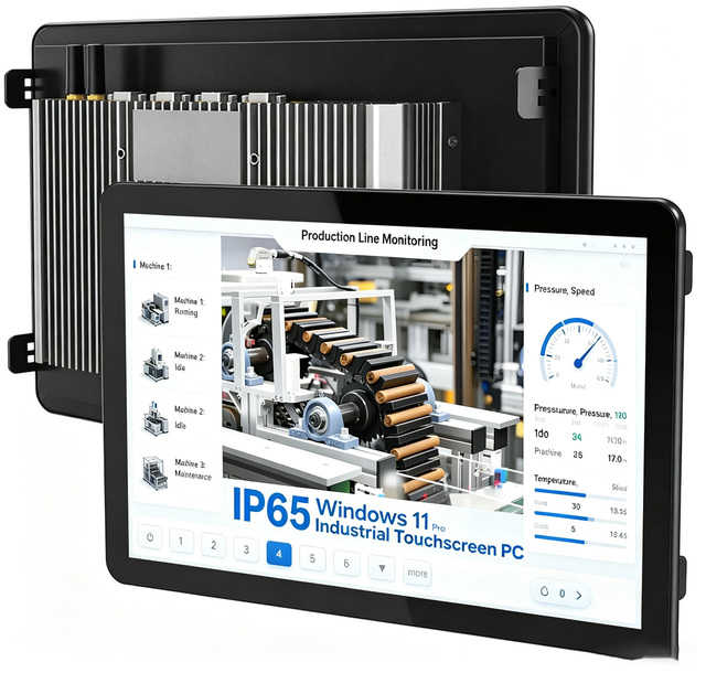 27 Inch IP65 Industrial Panel PC Windows 11 Pro Fanless Embedded All-in-One Touchscreen Computer in Stock 16GB RAM