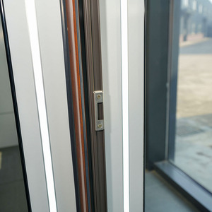 Système de porte à battant en verre moderne européen pour intérieur français, cadre en alliage d'aluminium, isolation phonique, étanchéité aux intempéries - Product Image 4