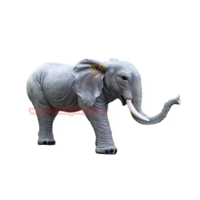 Kustom taman luar ruangan pemandangan jalan dekorasi desain seni patung Fiberglass hewan patung gajah