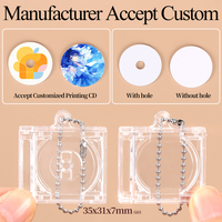 WEISHENG Anime Plastic Blank Jewel CD DIY Custom Favorite Song Blank Mini Acrylic CD Key Chain Idol NFC Music Album Box Case