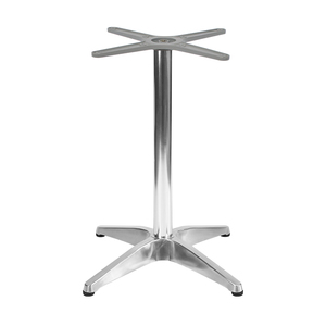 Tablero de Mesa Cuadrado de Piedra Sinterizada Blanca con Borde de Acero Inoxidable Cepillado y Base de Aluminio Pulido, Moderno y Resistente al Agua para <span class=keywords><strong>Restaurante</strong></span> - Product Image 5