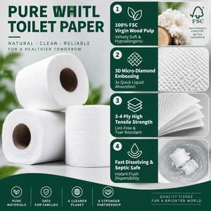 Rouleau de papier toilette standard en pâte vierge, fabricant OEM ODM, par conteneur FCL de 40 pieds, pour l'exportation et l'approvisionnement des acheteurs de services de traiteur aérien - Product Image 5