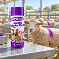 VIVID COAT Spray Marqueur pour Animaux 500ml Peinture pour Bétail Résistante à la Décoloration pour l'Identification des Chevaux, de la Volaille et des Chèvres