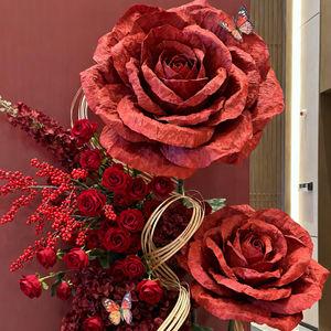 Giant <strong>Crepe</strong> <strong>Paper</strong> Rose Decorative Flower Art Ornament for Wedding Banquet Window Display Commercial Space Layout Party <strong>Backdrop</strong> - Product Image 5