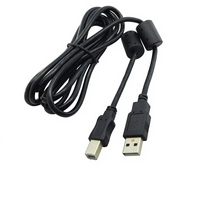 Kabel USB AM ke BM OEM dengan Perisai Ferit Ganda UL2725 28AWG USB2.0 untuk Printer, Peralatan CNC, dan Transfer Data