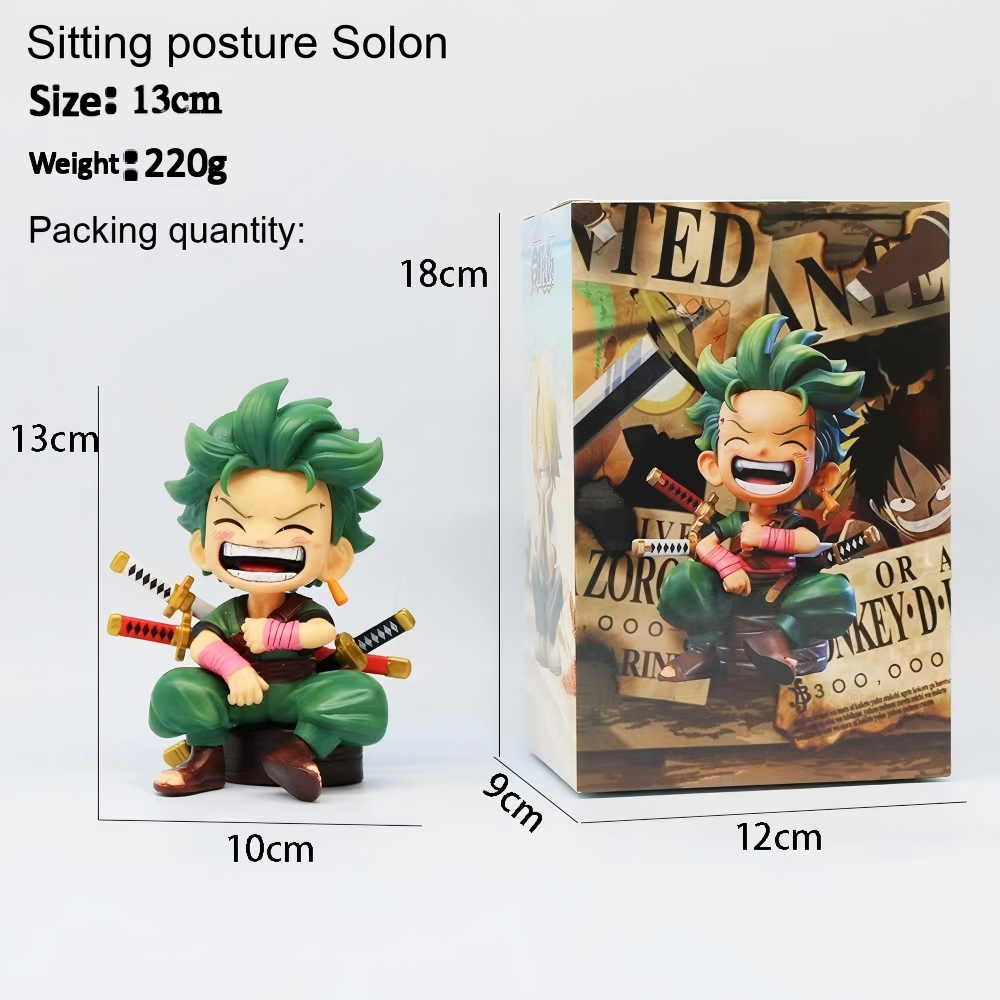 Q-version sitting posture, green clothes, Solon