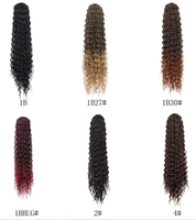24 pouces Extensions de cheveux bouclés profonds queue de cheval synthétique vague d'eau réglable résistant à la chaleur vague de corps en gros