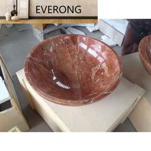 Lavabo redondo de piedra natural, lavabo de mármol rojo <span class=keywords><strong>alicante</strong></span> para Baño - Product Image 4