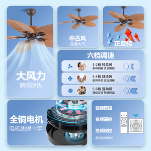 <b>Ceiling</b> <b>Fan</b> Five Blade Banana Leaf Style DC Motor Silent Design For Living Room Dining Room No Light - Product Image 5