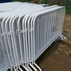 Barrière de contrôle des foules en acier temporaire avec revêtement en poudre blanche, clôture de sécurité pour événements - Product Image 4