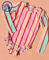 Maillots de bain pour filles avec protection solaire, manches longues, une pièce, taille haute, fabricants de maillots de bain personnalisés, faible MOQ
