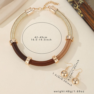 Yumfeel — <span class=keywords><strong>collier</strong></span> à bretelles en métal et cordon enroulé, chaîne multicolore, bijou indien, Boho, fabriqué à la main, vente en gros - Product Image 4