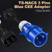 Câble d'extension pour chargeur EV NTO, adaptateur CEE 3/5 broches, adaptateur SCHUKO/NEMA pour Tesla, prise 240V à 32A pour Model S 3 X Y Gen 2