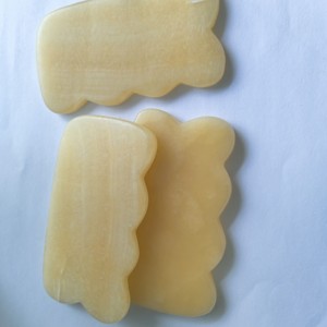 เครื่องนวดหน้าหินกัวซาหยกกัวซาเครื่องนวดหน้าสีเหลืองหินบุษราคัมธรรมชาติ - Product Image 6