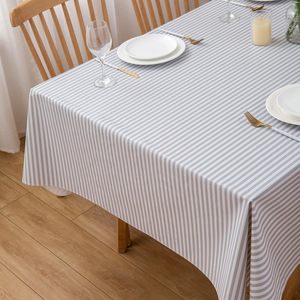 Huihe Elegant Stain-Resistant <strong>Striped</strong> Vinyl <strong>Table</strong> <strong>Cloth</strong> Durable PVC <strong>Table</strong> Pad Wipeable <strong>Table</strong> Topper for Family Meals/Gatherings - Product Image 2