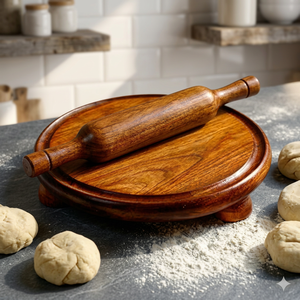 Durable Wooden <b>Rolling</b> Board and Belan for Chapati Making - Product Image 4