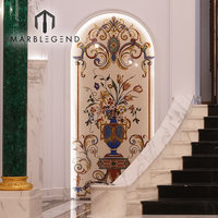 Bordure de sol en marbre italien pour hall de villa de luxe personnalisée