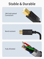 Cable USB Tipo C a USB 2.0 Tipo-B para Impresora y Escáner, Cable USB Cuadrado, Cable Digital para Transferencia de Datos para Impresora, Impresión Rápida