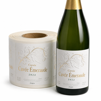 Etiquetas Resistentes al Agua para Vino Tinto, Personalizadas con Textura en Relieve, Pegatinas de Papel para Proveedores Profesionales de Empaques de Alcohol