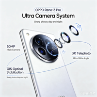 Smartphone OPPO Reno13 Pro CPH2697 5G 12 Go + 512 Go, processeur Dimensity 8350 4 nm, charge rapide 80 W, téléphone portable IP69