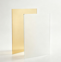 Feuille de miroir acrylique en plastique argenté, doré, rouge, hautement réfléchissante, avec adhésif dorsal, 2 mm
