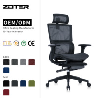 Chaise de bureau ergonomique haut de gamme en maille avec support lombaire à détection de gravité, chaise de bureau robuste avec siège coulissant et accoudoirs 4D