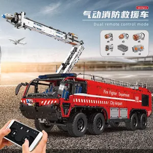 Mould King 19004 Children Learning Toy APP RC Pneumatic <strong>Airport</strong> Rescue Vehicle <strong>Model</strong> <strong>Building</strong> Blocks Bricks